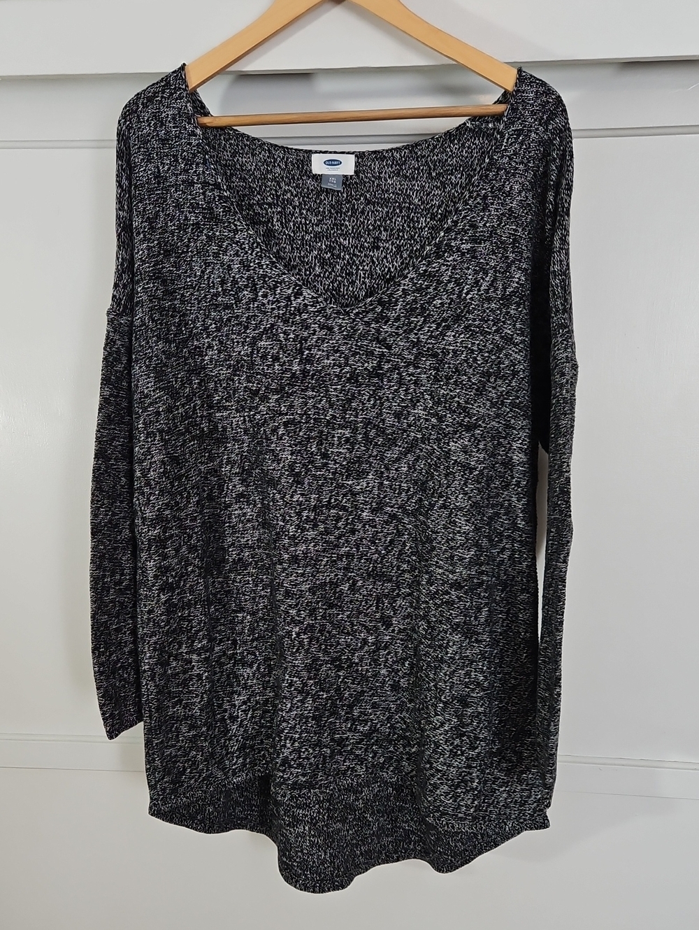 100% Cotton Black Heathered Sweater EUC